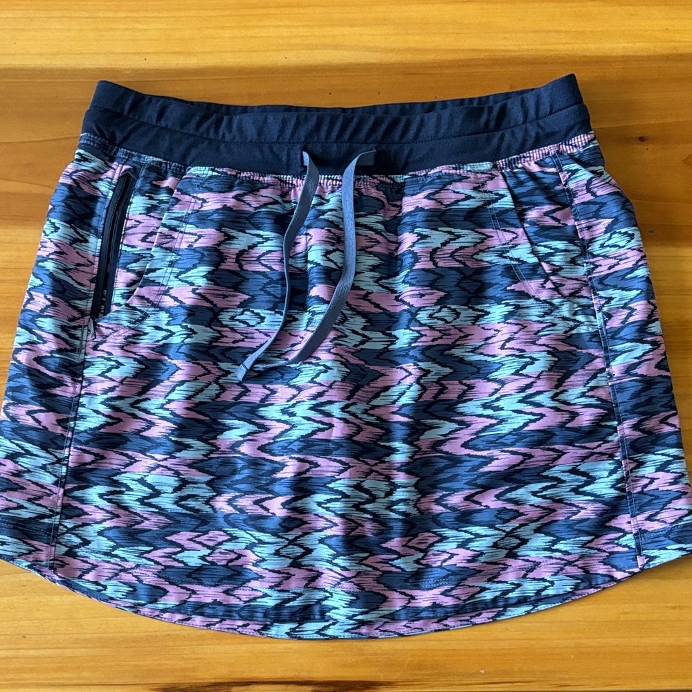 The North Face Navy Skater Skirt with Pink & Blue Aztec Print